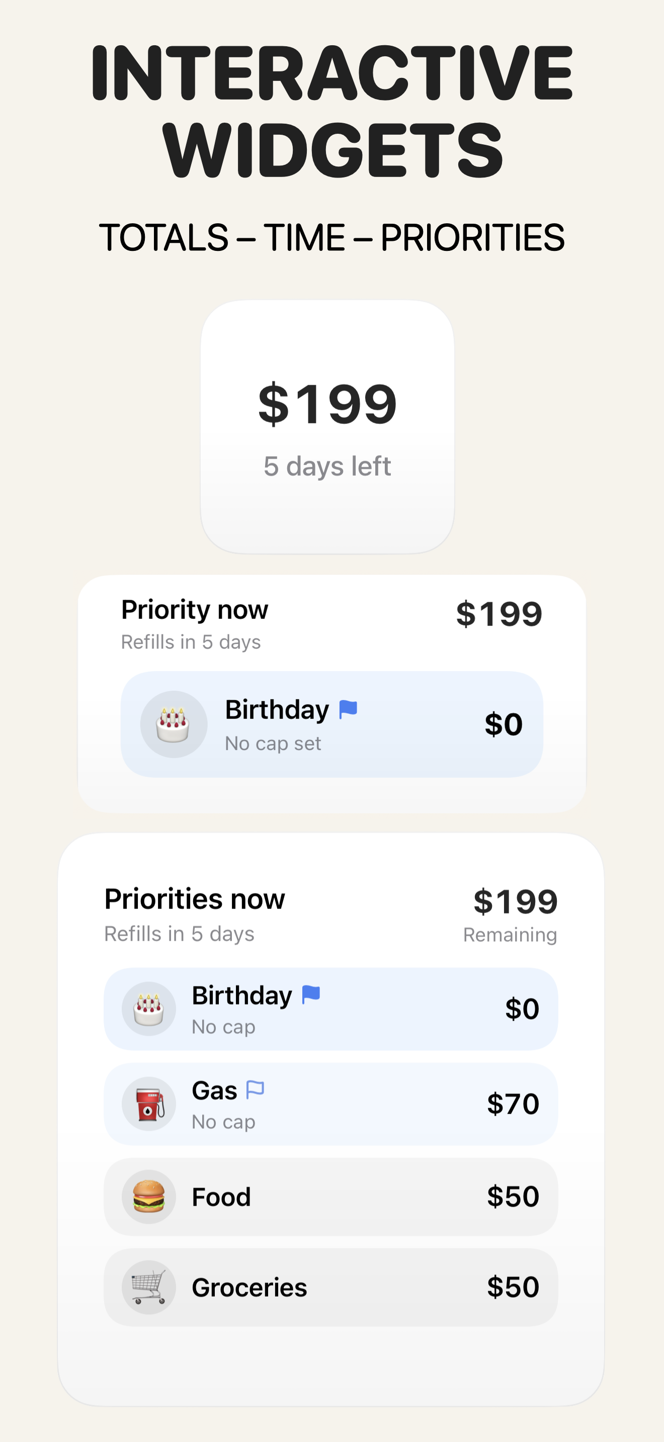 Interactive widgets screenshot